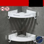Compatible with Apple, Tripod Toilet Corner Shelf Bathroom Space Aluminum - Two Holes White