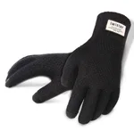 Winter Autumn Men Knitted Gloves Touch Screen Male Thicken Warm Wool Cashmere Solid Gloves Men Mitten Business - Black