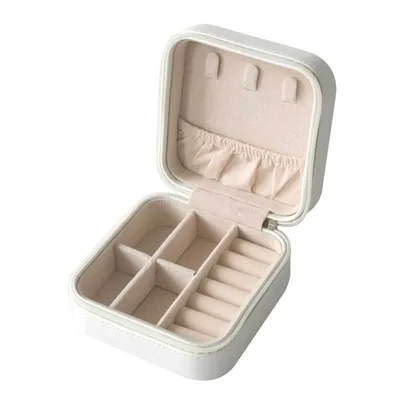European Style Portable Zipper Storage Box for Jewelry Beige - Shop at LoveMi