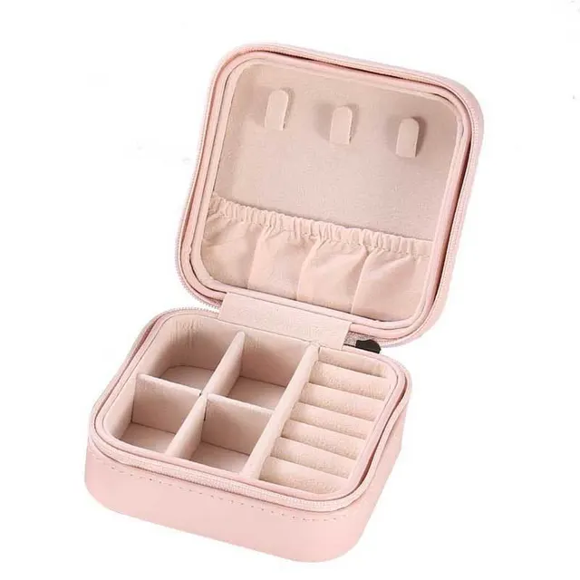 European Style Portable Zipper Storage Box for Jewelry Pink - Shop at LoveMi