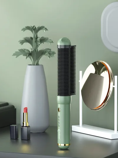 Negative ion hair straightening comb Dark Green - Shop at LoveMi