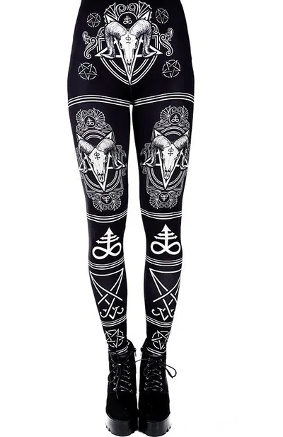 Halloween female print yoga exercise Black - Shop at LoveMi
