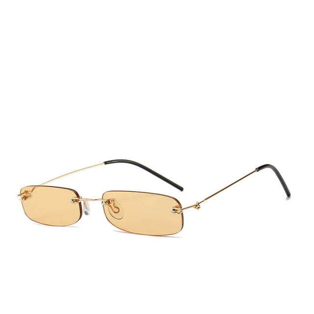 Women's Mini Frameless Sunglasses - Light Tea