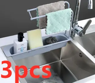 Telescopic Sink Storage Rack - Grey 3Pcs