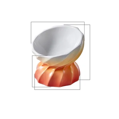 Cat bowl ceramic non slip food bowl rice bowl Orange - Shop at LoveMi