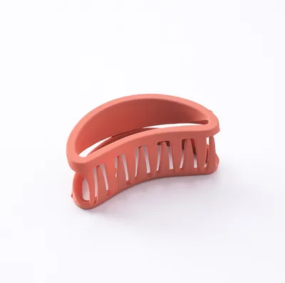 Korean style simple versatile grip sanding hollow curved hair catch half catch ponytail clip bath hairpin card K2402 Orange - Shop at LoveMi