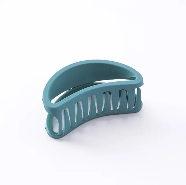 Korean style simple versatile grip sanding hollow curved hair catch half catch ponytail clip bath hairpin card K2405 Blue Green - Shop at LoveMi