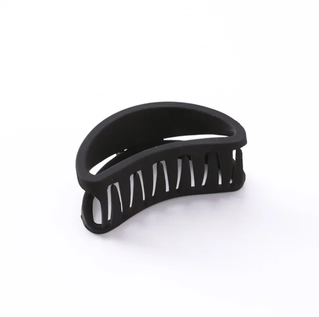 Korean style simple versatile grip sanding hollow curved hair catch half catch ponytail clip bath hairpin card - K2408 Black