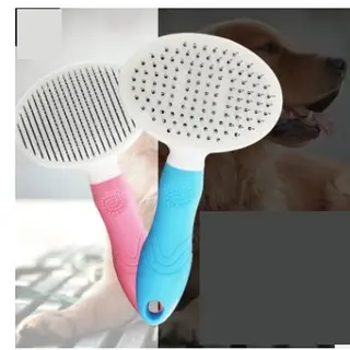 Pet comb automatic hair removal comb dog comb pet self-cleaning comb small dog cat knot needle comb self-cleaning comb - Blue 2