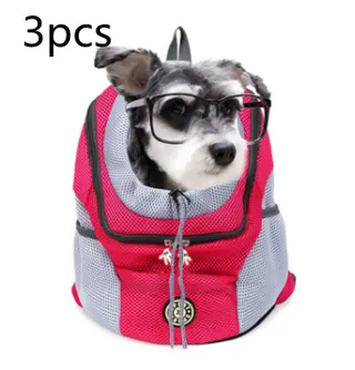 Pet backpack dog backpack - Rose Red3Pcs