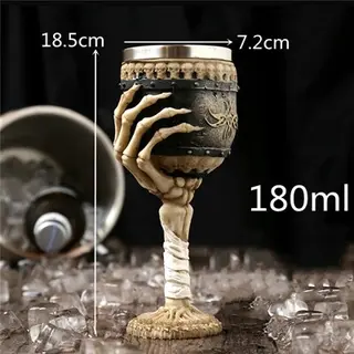 Tall Skull Helmet Cup Halloween Stainless Steel Inner Water Cup - Goblet