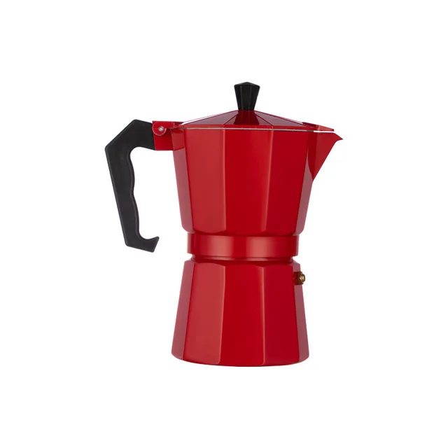 Aluminum Stovetop Moka Coffee Maker Espresso Pot - Red