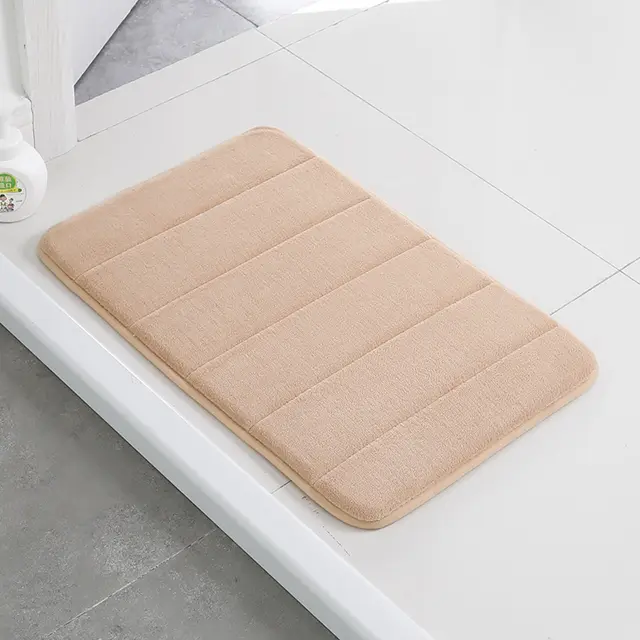 Home Bath Mat Coral Fleece Bathroom Carpet Water Absorption Non slip Memory Foam Absorbent Washable Rug Toilet Floor Mat Camel - Shop at LoveMi