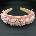 Comfortable non-slip bridal crystal headband - Pink