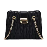 Pleated chain handbag - Black