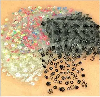Back glue nail Applique - Colorful Flower X10