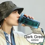 With straw drinking cup adult net red double drink plastic girl ins wind light simple forest cup creative - Dark Green
