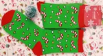 Old man elk snowman cotton women's socks - Green