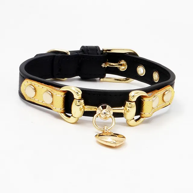 Leather pet collar - Black A