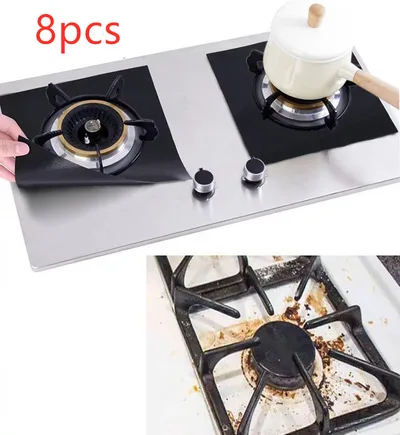 Gas Stove Protective Pad Black8Pcs - Shop at LoveMi