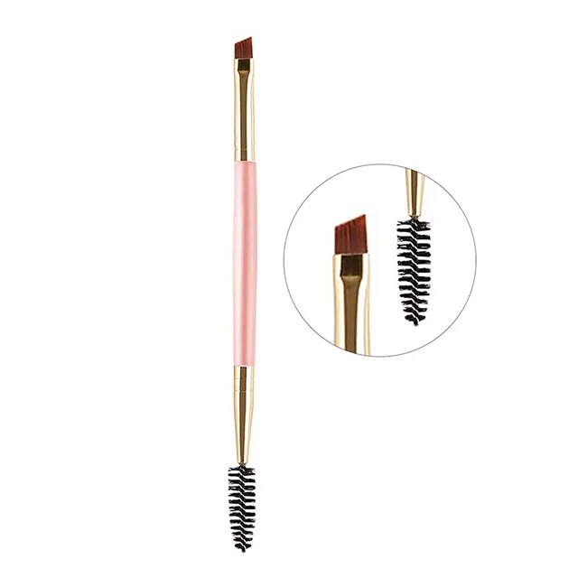 Angled eyebrow powder brush makeup brush tool - Pink Gold