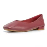 Square toe flat shoes - Wine