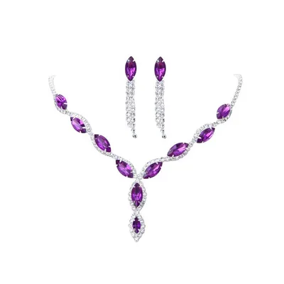 Burst Red Suit, Bridal Necklace, Wedding Jewelry, Big Diamond Jewelry Sales Purple - Shop at LoveMi