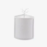 Rotatable Bathroom Makeup Organizer Corner Plastic Wall Mounted Storage Rack Box - Grey