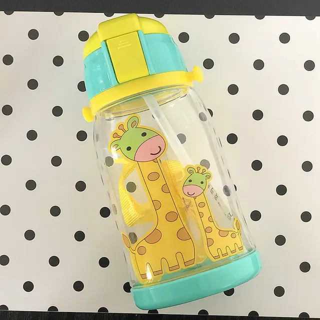 Animal cartoon drinking straw sealed drinking cup - Giraffe