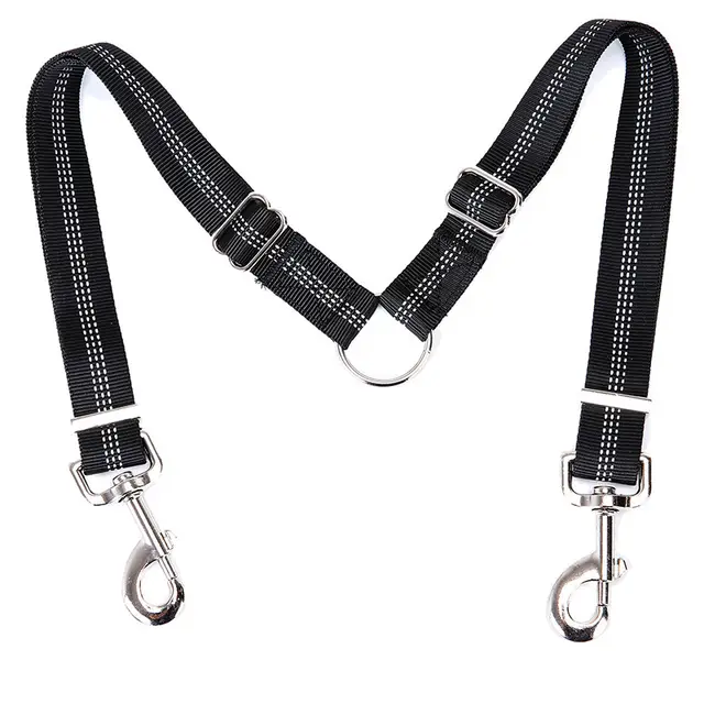 Explosion proof double headed pet leash Black Adjustment - Shop at LoveMi