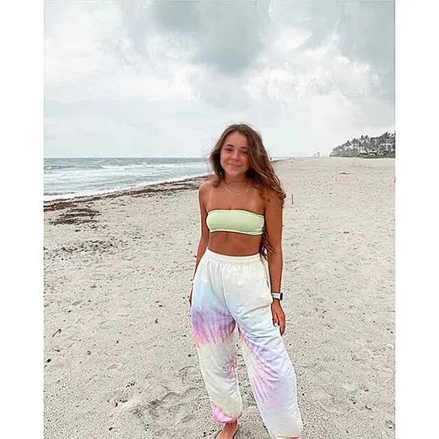 Tie-Dye Printed High-Waist Casual Loose Trousers - Purple Tie Dye