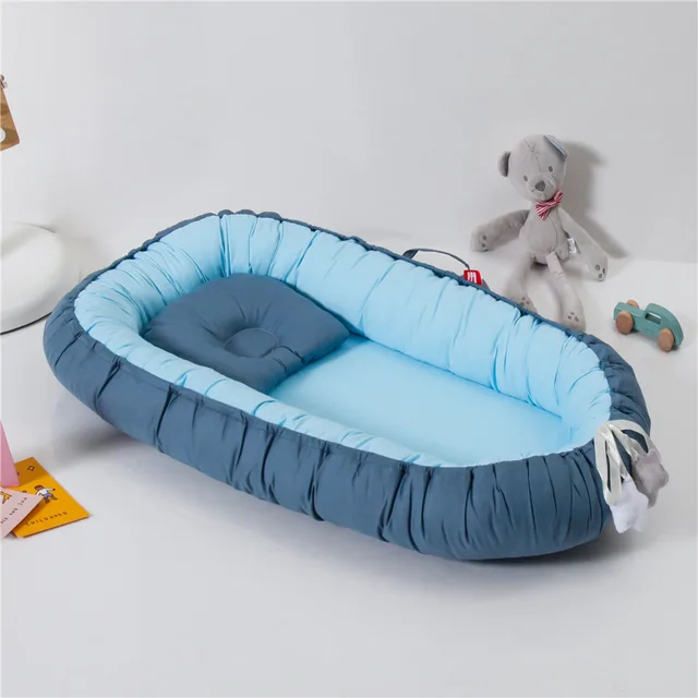 Detachable And Washable Portable Fully Enclosed Crib - Blue