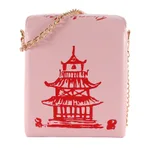 Printed tower shoulder bag - Pink