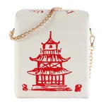 Printed tower shoulder bag - White