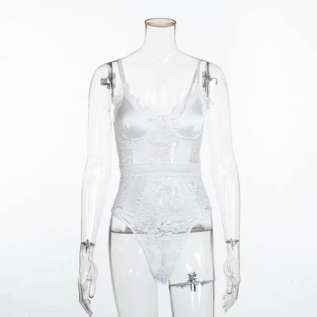 Women's buttock base onesie top sexy lingerie onesie White - Shop at LoveMi