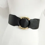 Coat belt women's wide belt - Black