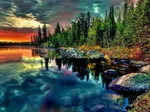 DIY dahaoheshan cross stitch landscape diamond painting - Dusk