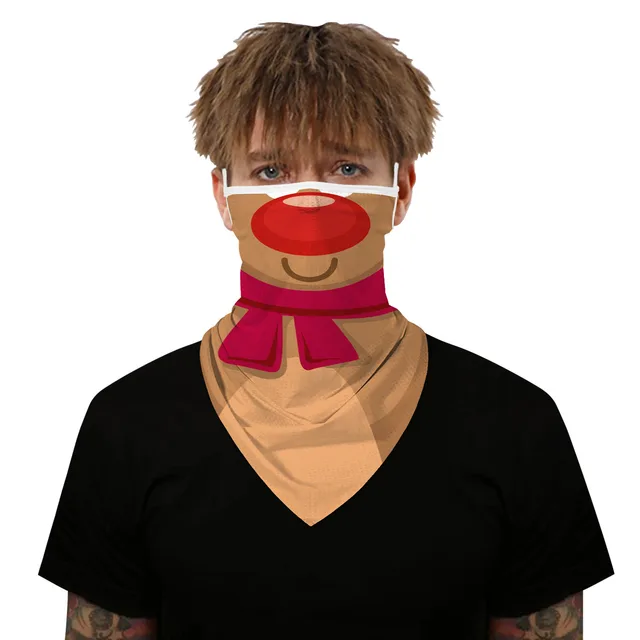 Christmas digital printing dustproof triangle scarf M19 - Shop at LoveMi