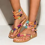 Ethnic style beaded petal sandals - Suit-40