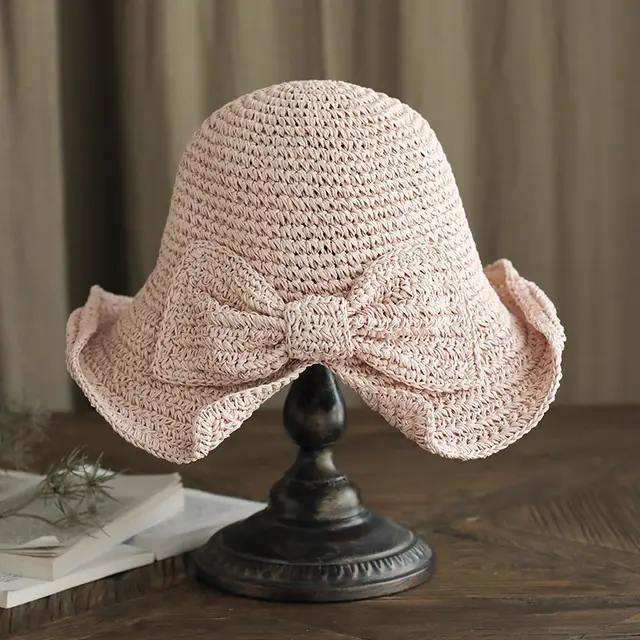 Bow fisherman hat foldable - Meat Pink