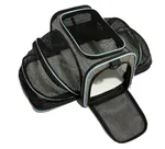 Pet Trolley Bag Mesh Car Kit - Grey Blue Border