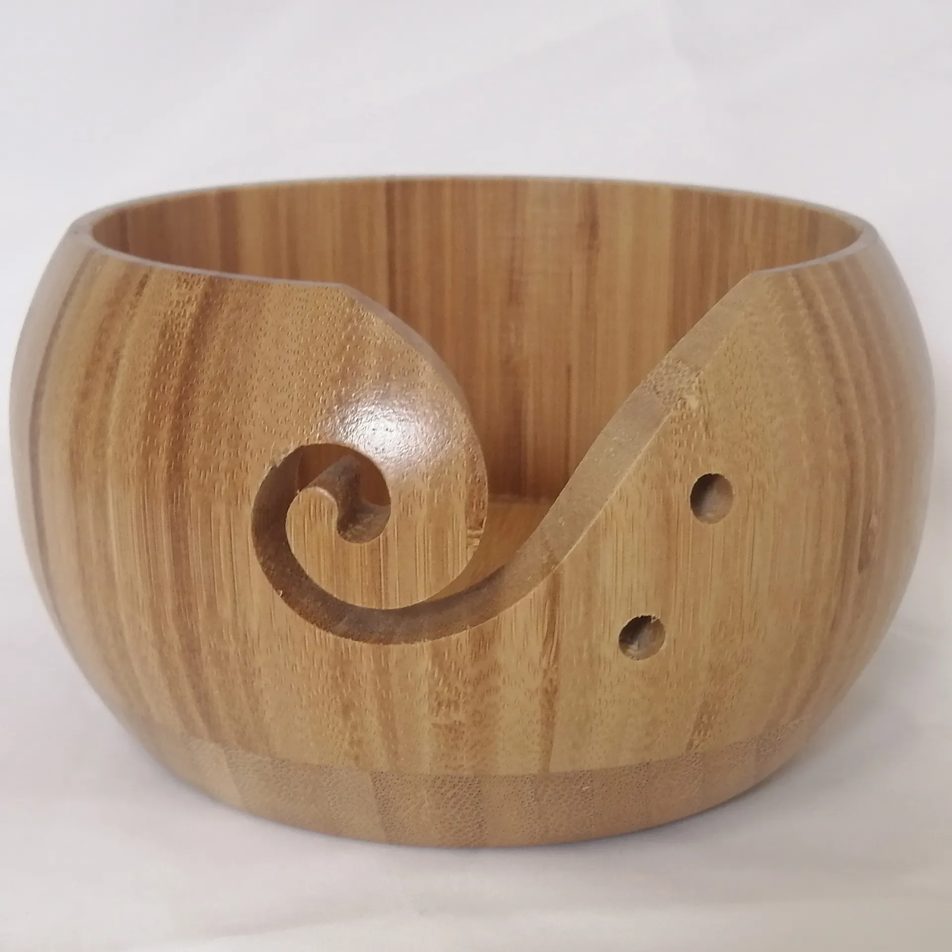Handmade Wooden Yarn Bowl - Bamboo Wood