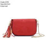 Litchi pattern shoulder bag - Red