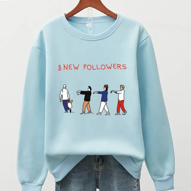 Women's Autumn And Winter Pullover Round Neck Sweater - Sky Blue