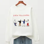 Women's Autumn And Winter Pullover Round Neck Sweater - White