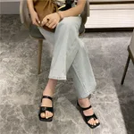 High-heeled chunky heel sandals - Black