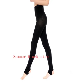 Manufacturers direct sales explosion 980D thin-legged socks spring and autumn thick thin elastic footwear pantyhose - Summer Black Step