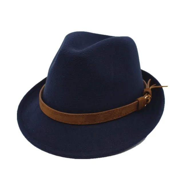 European and American fashion woolen hat - Navy Blue