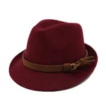 European and American fashion woolen hat - Wine Red