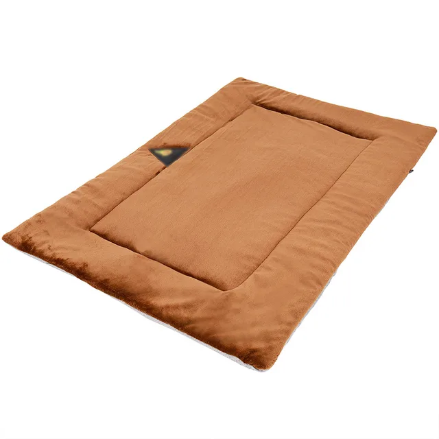 Pet Dog Cat Heat Insulation Self Heating Sleeping Pad Soft Fleece Rug Blanket Bed For Puppy Dog Kitten Sofa Cushion Home Mat Brown - Shop at LoveMi